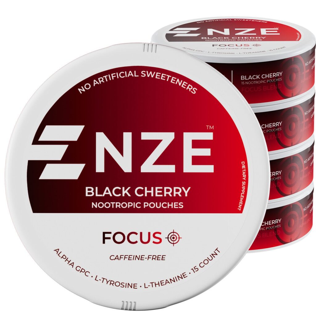 NZE Black Cherry Focus Nootropic Pouches – 5 Pack