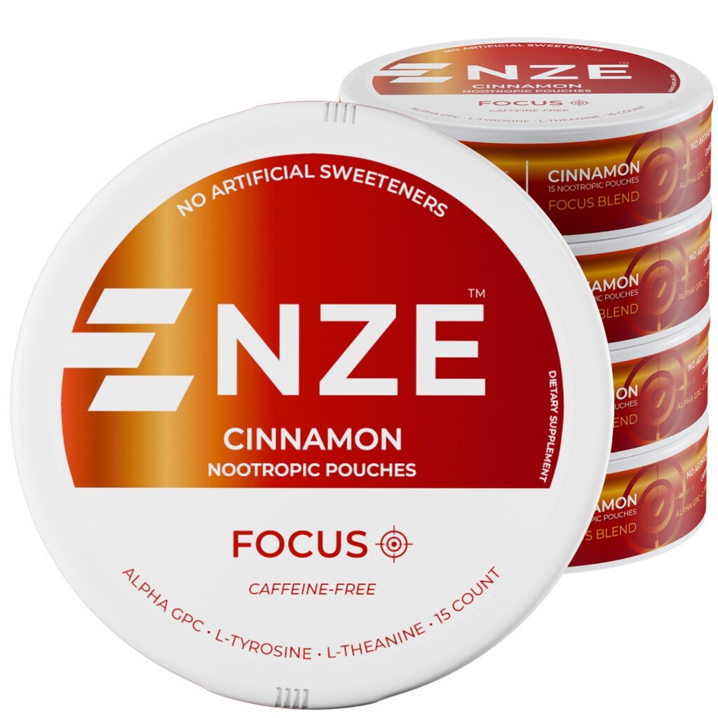NZE Cinnamon Focus Nootropic Pouches – 5 Pack