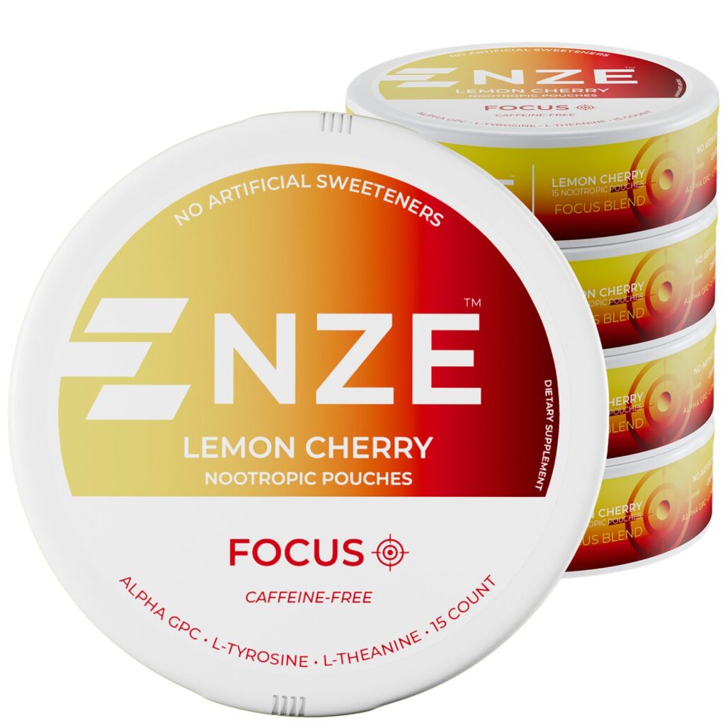 NZE Lemon Cherry Focus Nootropic Pouches – 5 Pack