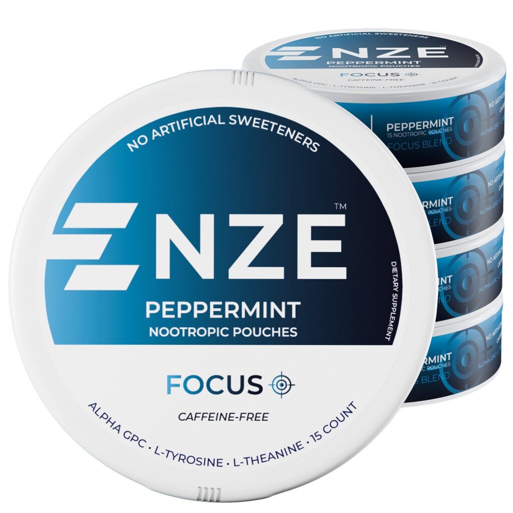 NZE Peppermint Focus Nootropic Pouches – 5 Pack