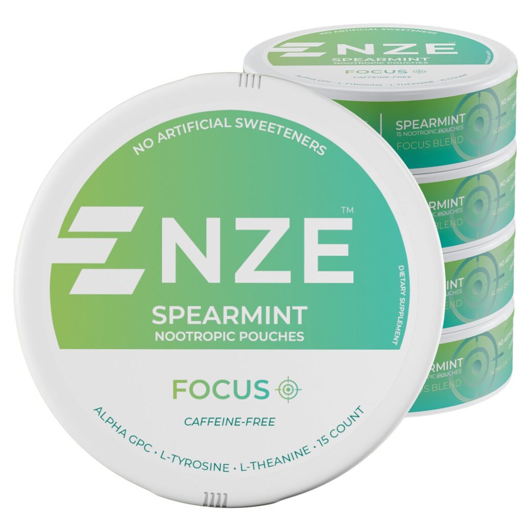 NZE Spearmint Focus Nootropic Pouches – 5 Pack