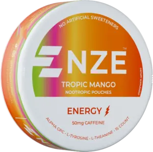 NZE Tropic Mango 50mg Caffeine Pouches – 5 Pack — nicotine-free energy pouch