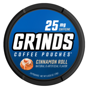 Grinds Cinnamon Roll Coffee Pouches — nicotine-free energy pouch