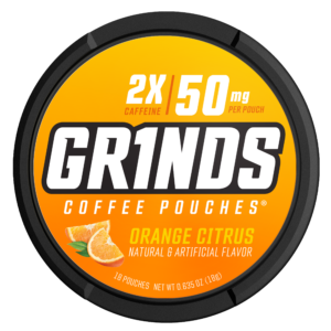 Grinds Orange Citrus Coffee Pouches — nicotine-free energy pouch