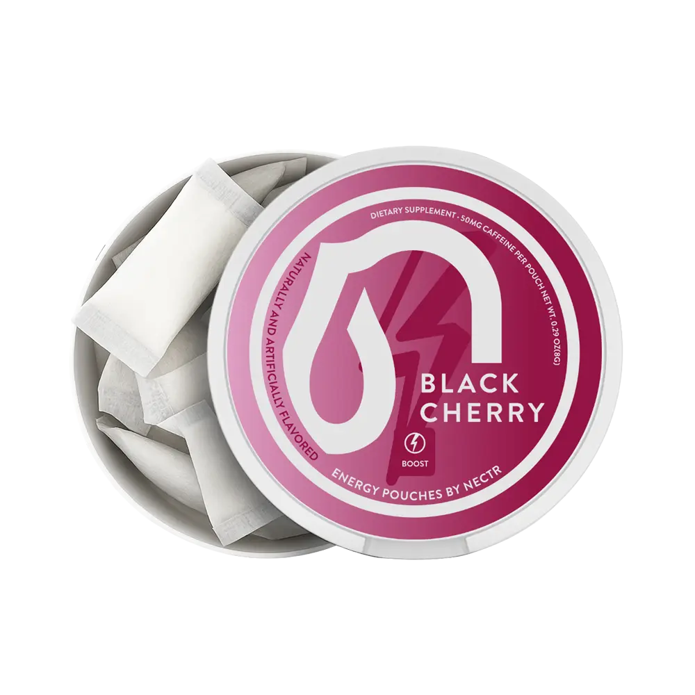 Nectr Black Cherry nicotine-free energy pouches can
